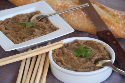 Aubergine, apéro, tomate