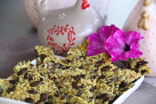 Apero, crackers, graines de courge, graines de chia, moutarde 
