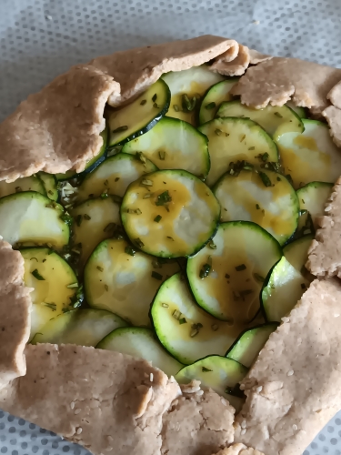 Courgette, miel, moutarde, romarin 
