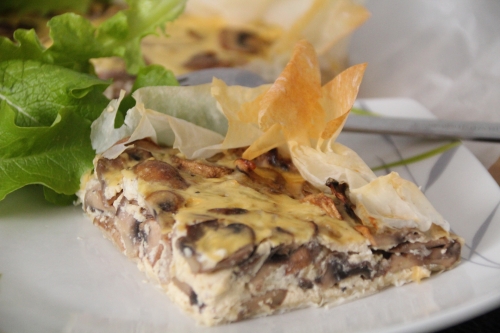 Filo, champignons, Ricotta