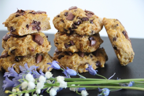 Cookie, rhubarbe, pépites de chocolat 